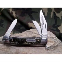 Lot De 3 Couteaux Schrade Medium Stockman 3 Lames Acier Inox Manche Abs IMP17S - Free SHipping