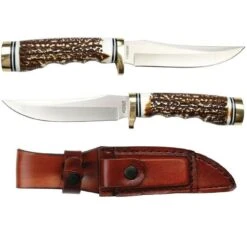 Couteau Schrade Uncle Henry Skinner Acier 7Cr17MoV Etui Cuir SCH1100086 - Livraison Gratuite