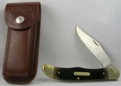 Couteau Schrade Old Timer Mustang Acier Carbone + Etui Cuir SCH125OT - Livraison Gratuite