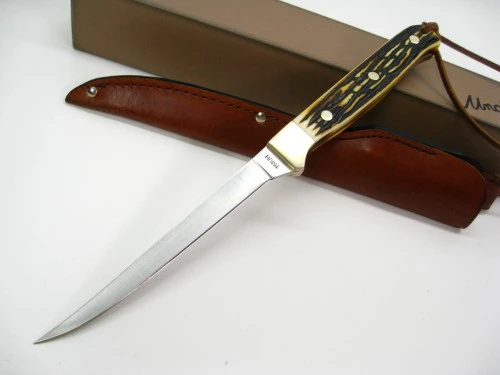 Couteau Schrade Uncle Henry Fillet Acier 7Cr17 Manche Delrin Etui Cuir SCH168UH - Free SHipping -Folding Knives Soldes sch168uh