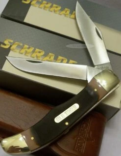 Couteau 2 Pièces Schrade Old Timer Hunter Acier Carbone + Etui Cuir SCH25OT - Livraison Gratuite