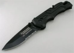 Couteau Automatique Schrade 1st Response Acier 4034 Manche Alu Brise Vitres & Cutter SCH911DBS - Free Shipping