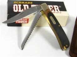 Couteau Schrade Old Timer Buzz Saw Trapper 2 Lames Acier 400 Manche Delrin SCH97OT - Free Shipping