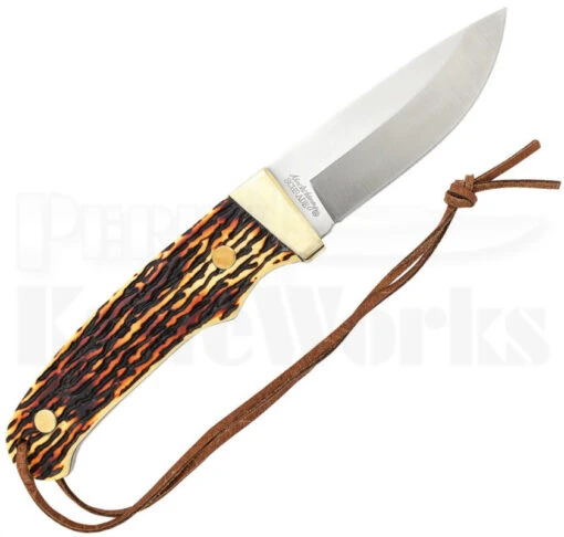Couteau Schrade Uncle Henry Pro Hunter Lame Acier 7Cr17 Manche Delrin Façon Cerf Etui Cuir SCHPH1N - Free Shipping -Folding Knives Soldes schph1n zx1200