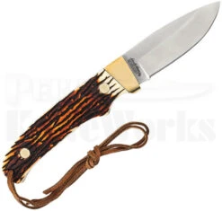 Couteau Schrade Uncle Henry Pro Hunter Lame Acier 7Cr17 Manche Delrin Façon Cerf Etui Cuir SCHPH2N - Free Shipping